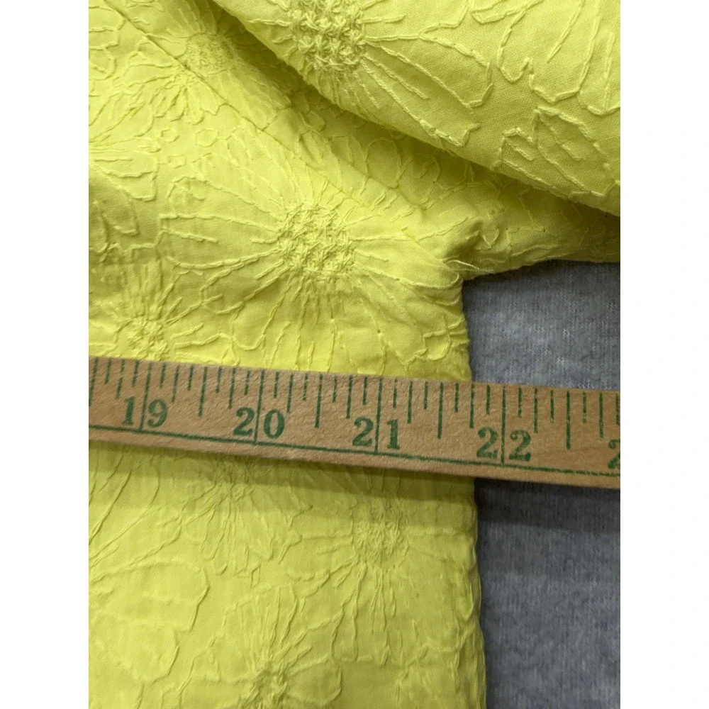 Ivy City Co Womens‎ 1X Yellow Floral Embroidered 2 Piece Skirt Set Puff Sleeve